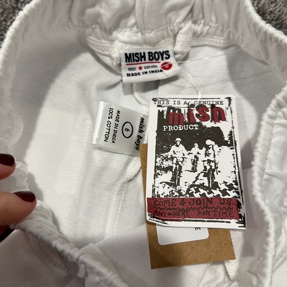 Mish Boys Solid Comfy Shorts, white size  6 - Picture 3 of 5